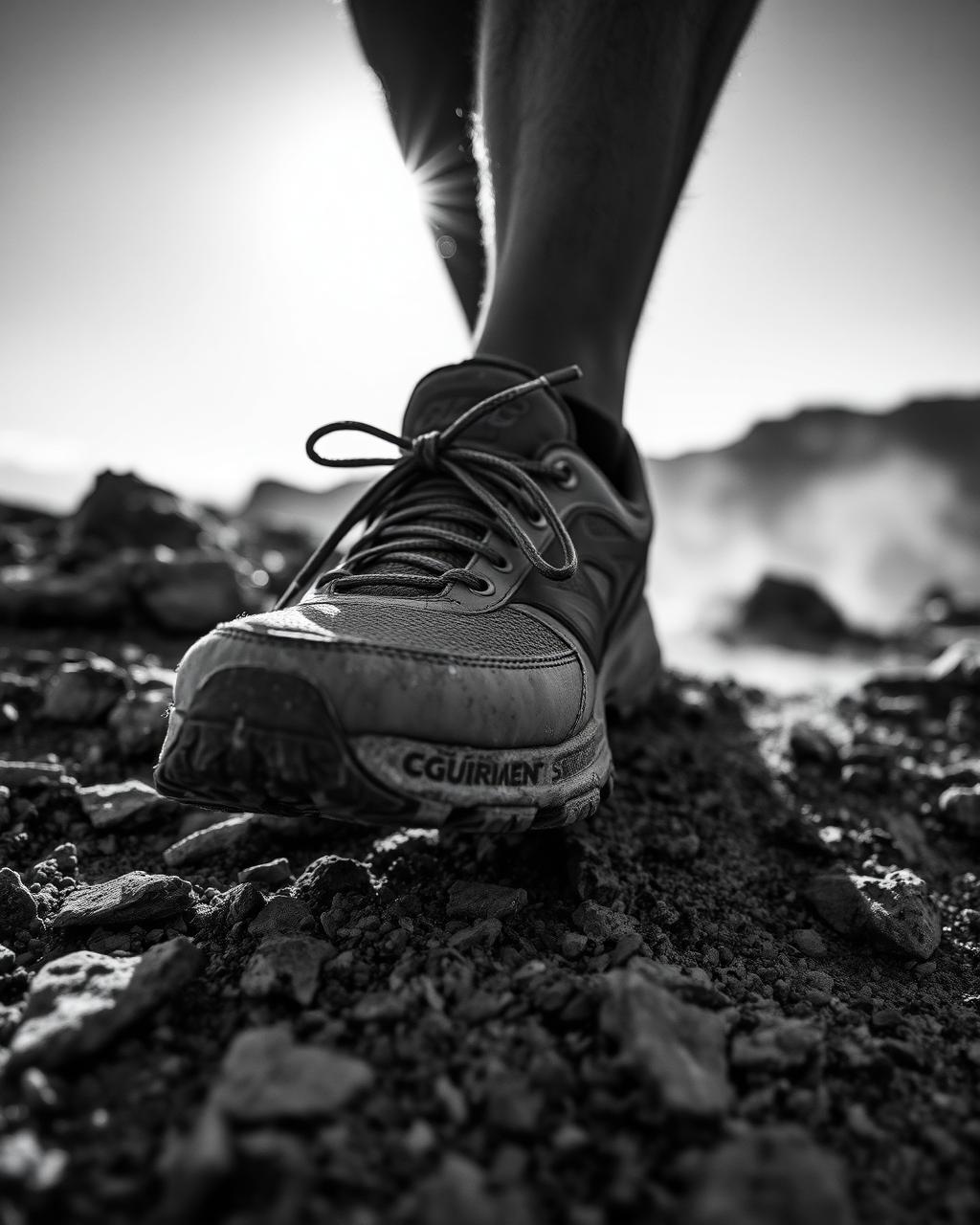 Chaussures de trail sur terrain alpin
